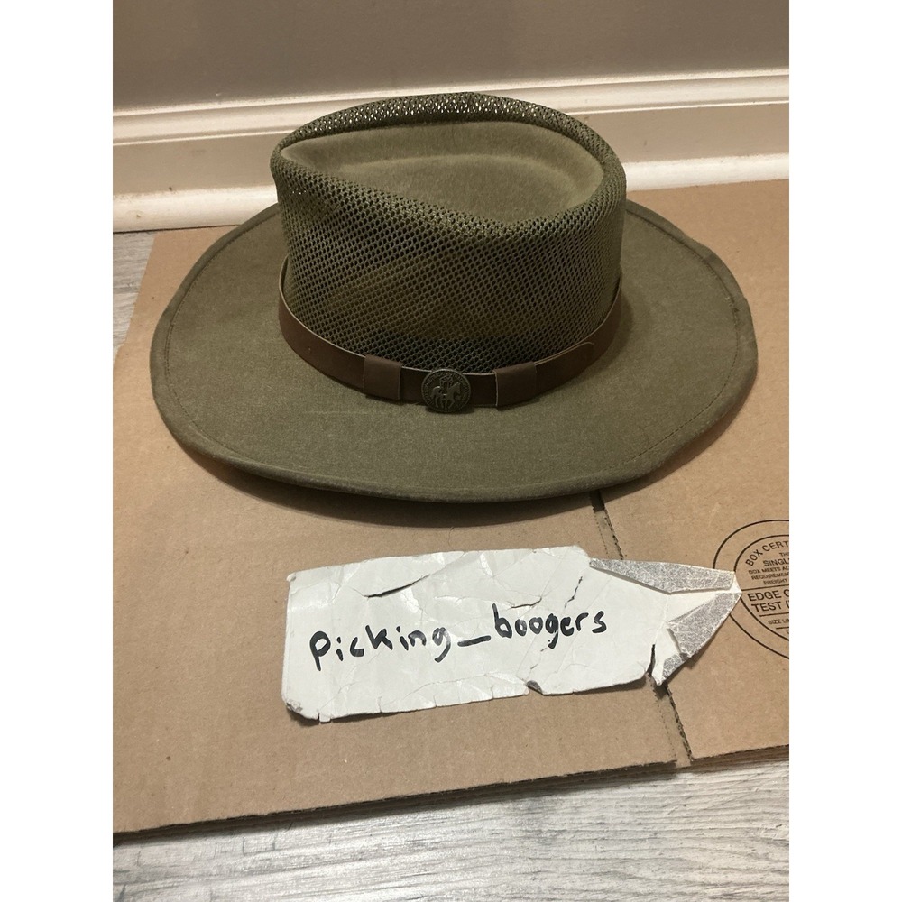 Outback Trading Co Original Oilskin Light Green 1472 Kodak W/Mesh Hat Men's S